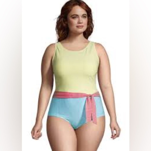 Lands' End Other - NWOT Lands End Seersucker One-Piece Swimsuit Sz 16 L